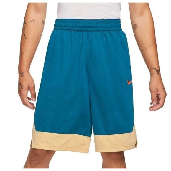 Nike Men's Marina Blue/Gold Dri-FIT Icon Basketball Shorts AJ3914-405) Size S - Picture 1 of 4